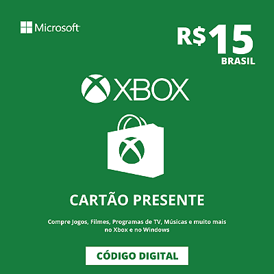 Cartão Presente Xbox 15 Reais Brasil - Código Digital