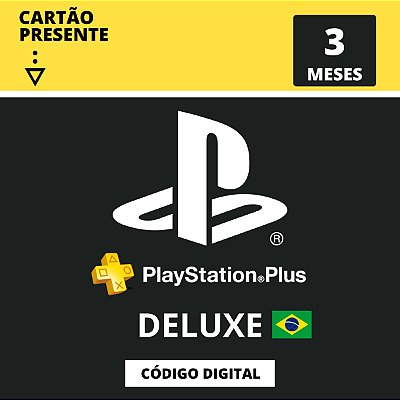 Gift Card Playstation Plus Deluxe 3 Meses Brasil - Código Digital