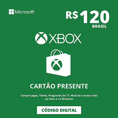 Cartão Presente Xbox 120 Reais Brasil - Código Digital