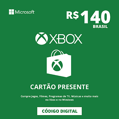 Cartão Presente Xbox 140 Reais Brasil - Código Digital