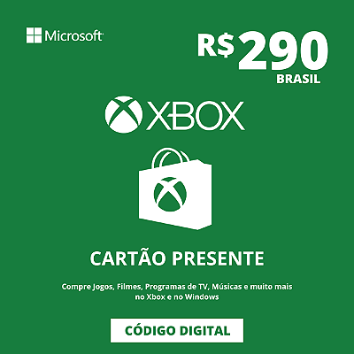 Cartão Presente Xbox 290 Reais Brasil - Código Digital