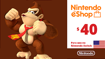 Cartão Nintendo eShop USA 40 Dólares - Código Digital