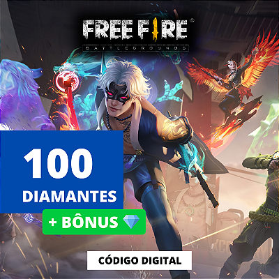 Free Fire 100 Diamantes + Bônus - Código Digital