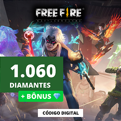Free Fire 1.060 Diamantes + Bônus - Código Digital