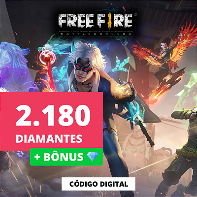 Free Fire 2.180 Diamantes + Bônus - Código Digital