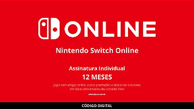 Gift Card Nintendo Switch Online Assinatura 12 Meses Brasil