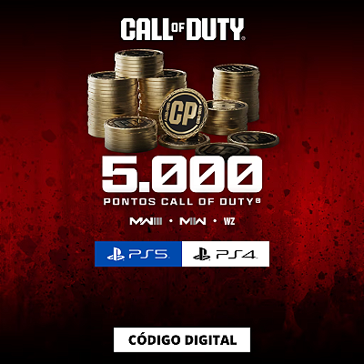 5.000 Points Call of Duty Modern Warfare III II ou do Warzone PS4 e PS5 - Código Digital