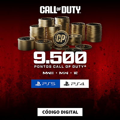 9.500 Points Call of Duty Modern Warfare III II ou do Warzone PS4 e PS5 - Código Digital
