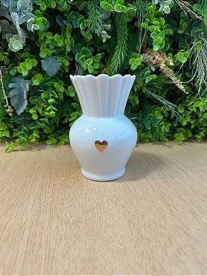 Vaso Decorativo Coração Dourado