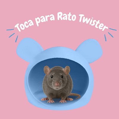Toca com Orelhas para Rato Twister - Azul