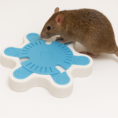 Brinquedo Interativo para Roedores (Rato Twister, Chinchilas) - Cor Branco\Azul