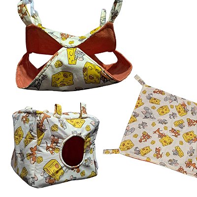 Kit 3 peças de Rede para Rato Twister - Estampa Tom e Jerry
