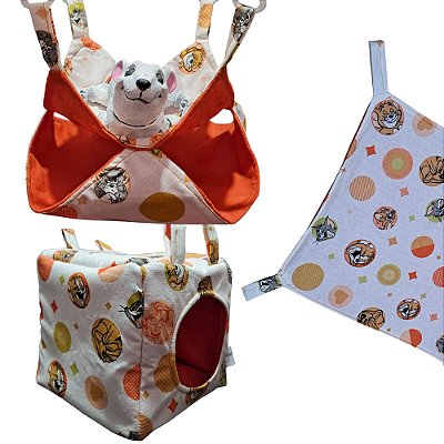 Kit 3 peças de Rede para Rato Twister - Estampa Tom e Jerry