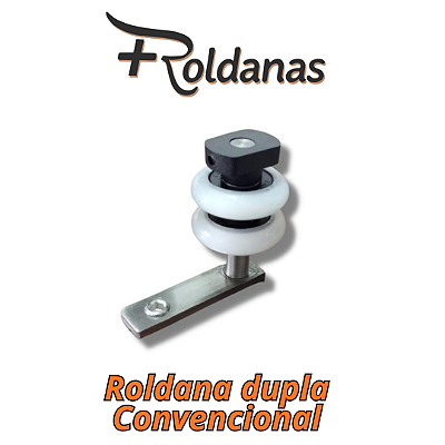 3.1 - ROLDANA DUPLA CONVENCIONAL BRANCA OU PRETA COM ROLAMENTO