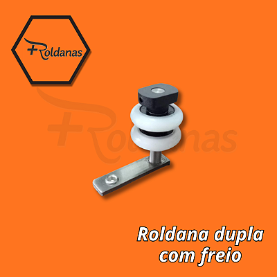 3.1 - ROLDANA DUPLA CONVENCIONAL BRANCA OU PRETA COM ROLAMENTO