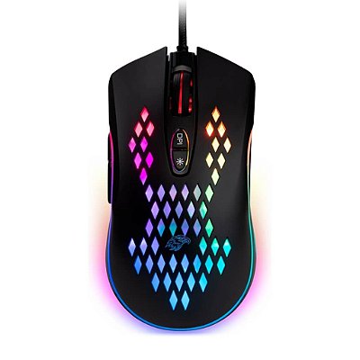 MOUSE GAMER M370 6400DPI 7 BOTOES RGB PRETO K-MEX