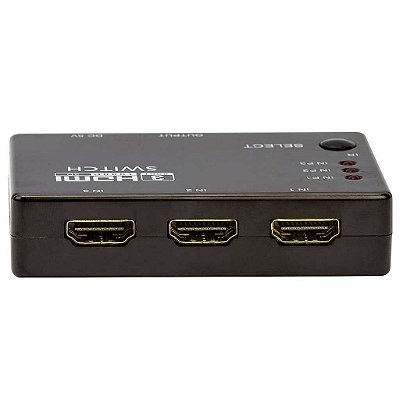 SWITCH/CHAVEADOR HDMI 03 PORTAS DE SAIDA E 01 DE ENTRADA 1080P DYQ118