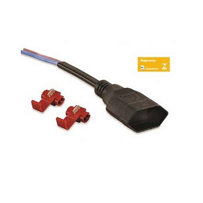 PLUG DE TOMADA FEMEA 10A 127/220V TRIPOLAR COM EMENDA FACIL PRETO FORCE LINE