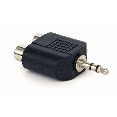 ADAPTADOR P2 P/ 2X RCA FEMEA AMARELO AD0192 GLOBAL TIME.