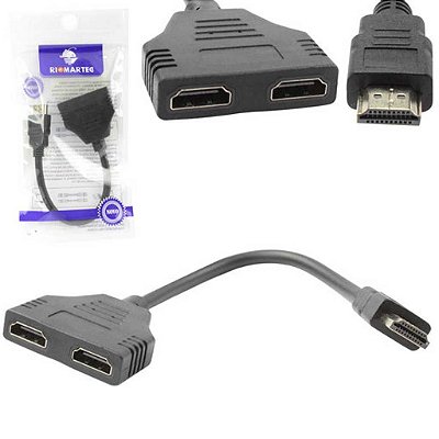 ADAPTADOR HDMI MACHO PARA 2X HDMI FEMEA CB0160CH PRETO GLOBAL