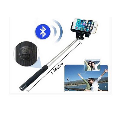 BASTAO SELFIE COM BLUETOOTH ZM-07 TP0008 PRETO GLOBAL TIME