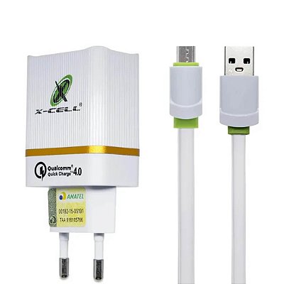 CARREGADOR 2 ENTRADAS USB XC-UR-15 BRANCO X-CELL