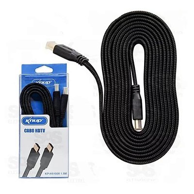 CABO HDMI 3MTS FLAT TECIDO KP-H51000 PRETO KNUP