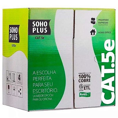 CABO PAR TRANCADO CAT5E 23200100 SOHOPLUS PRETO FURUKAWA