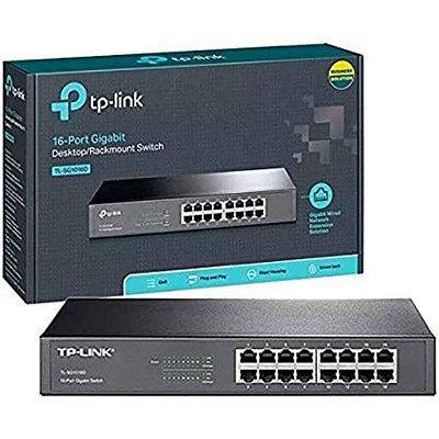 SWITCH 16P 10/100/1000 GIGABIT TL-SG1016D RACK GRAFITE TP-LINK