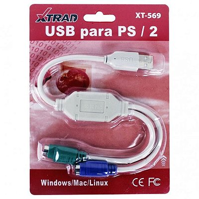 CONVERSOR USB MACHO PARA PS2 FEMEA XT-569 XTRAD