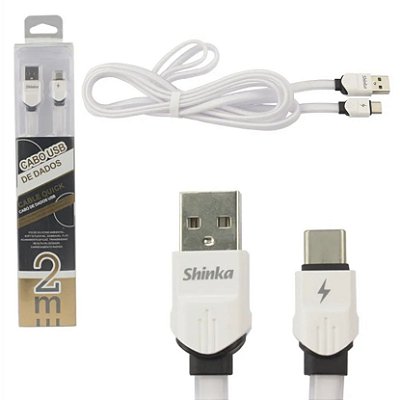 CABO USB C 2MT SH-01-TYPE-C BRANCO SHINKA