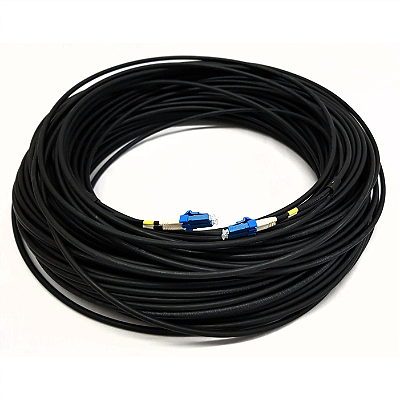 CABO PAR TRANCADO DE FIBRA OPTICO 2FO FO-D20 PRETO PLUS CABLE