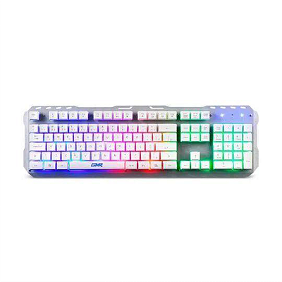 TECLADO GAMER USB SEMI MECANICO LED RAINBOW TC259 BRANCO MULTI