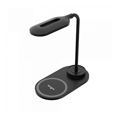 CARREGADOR WIRELESS/INDUÇÃO COM LUMINARIA 15W CG005 PRETO BRIGHT