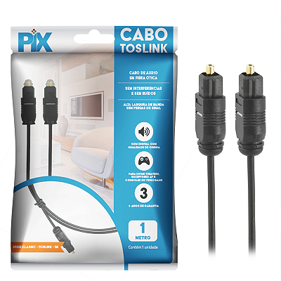 CABO AUDIO OPTICO TOSLINK 1M 018-9001 PRETO PIX