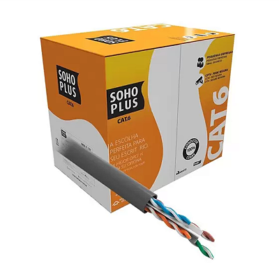 CABO PAR TRANCADO CAT6 23400200 CINZA SOHOPLUS