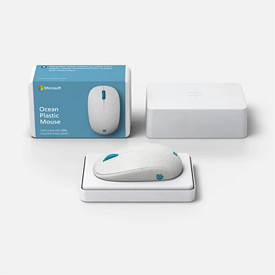 MOUSE SEM FIO OCEAN PLASTIC I38-00019 1000DPI 3 BOTOES BRANCO MICROSOFT