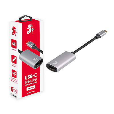 ADAPTADOR USB-C PARA HDMI FEMEA 18CM 4K ATC-04 018-7455 5+