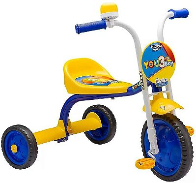 Triciclo Infantil com Empurrador Bandeirante Velobaby Rosa 207