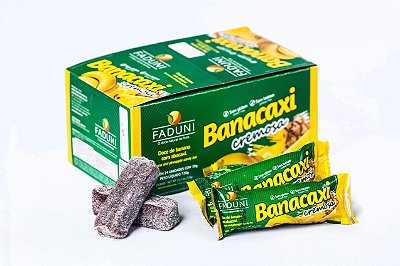 Kit 6 Displays Bananinha Cremosa Faduni com açúcar sabor abacaxi - 24 unidades de 30g - Doce de banana