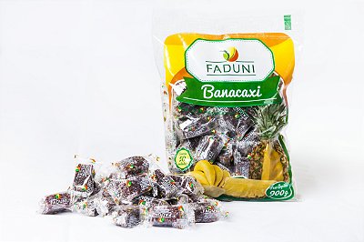 Kit 3 Pacotes Bananada Faduni Sabor Abacaxi com Açúcar Pacote 900g - Doce de Banana