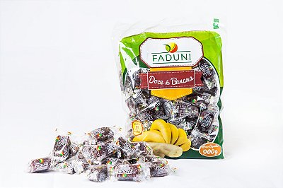 Kit 20 Pacotes Bananada Faduni Lisa com Açúcar Pacote 900g - Doce de Banana