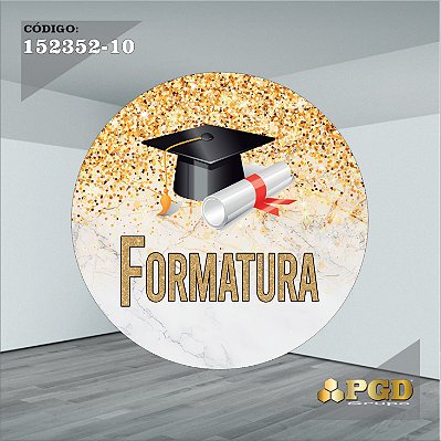 PAINEL REDONDO 1,5 x 1,5 MT -  tema - Formatura Modelo 10 TECIDO EM - HELANCA