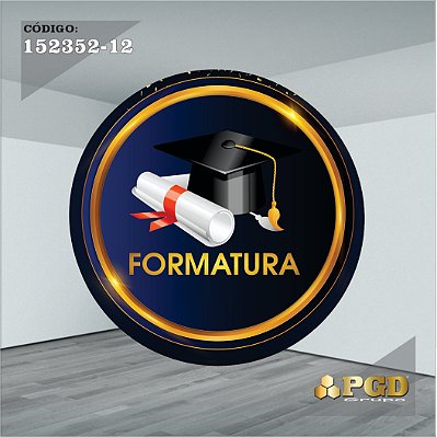 PAINEL REDONDO 1,5 x 1,5 MT -  tema - Formatura Modelo 12 TECIDO EM - HELANCA