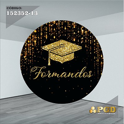PAINEL REDONDO 1,5 x 1,5 MT -  tema - Formatura Modelo 13 TECIDO EM - HELANCA