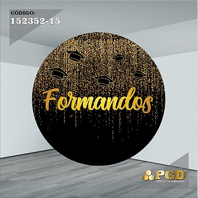 PAINEL REDONDO 1,5 x 1,5 MT -  tema - Formatura Modelo 15 TECIDO EM - HELANCA