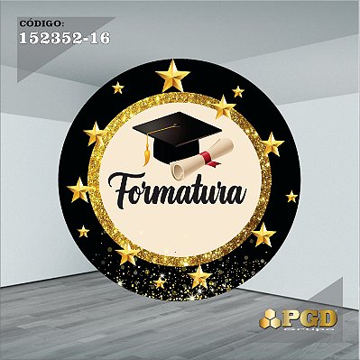 PAINEL REDONDO 1,5 x 1,5 MT -  tema - Formatura Modelo 16 TECIDO EM - HELANCA