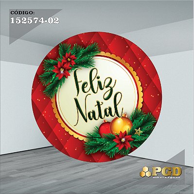 PAINEL REDONDO 1,5 x 1,5 MT -  tema - Natal Modelo 02 TECIDO EM - HELANCA
