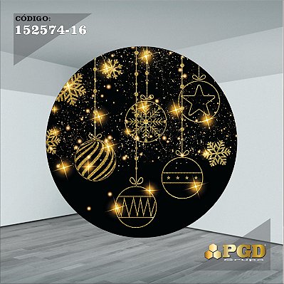 PAINEL REDONDO 1,5 x 1,5 MT -  tema - Natal Modelo 16 TECIDO EM - HELANCA
