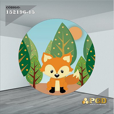 PAINEL REDONDO 1,5 x 1,5 MT -  tema - BOSQUE Modelo 15 TECIDO EM - HELANCA